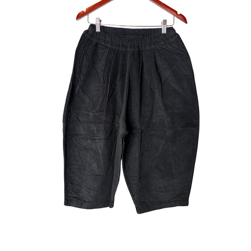 Wide Leg Cropped Pants - Black